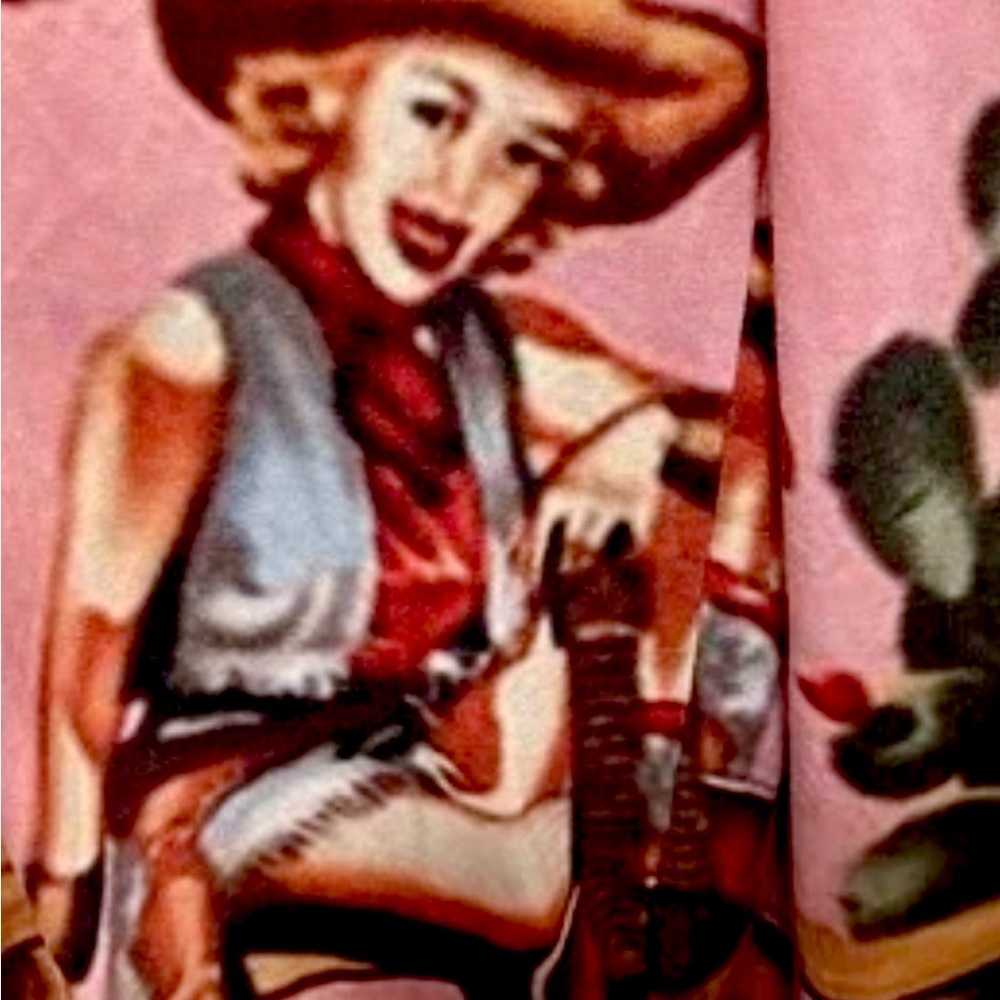 Western Cowgirl Cactus Print Racerback Jumpsuit Whimsical Y2K Festival XS Romper - Picture 7 of 9